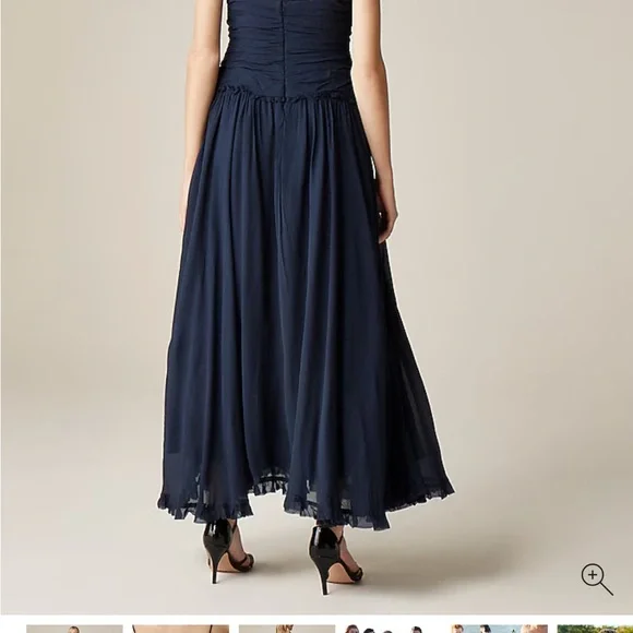Collection ruched chiffon dress J Crew NWT - Picture 4 of 8